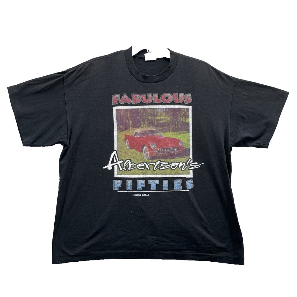 VTG Retro Car Fabulous Fifties Tee XXL‎ Albertsons Montana Streetwear Made USA